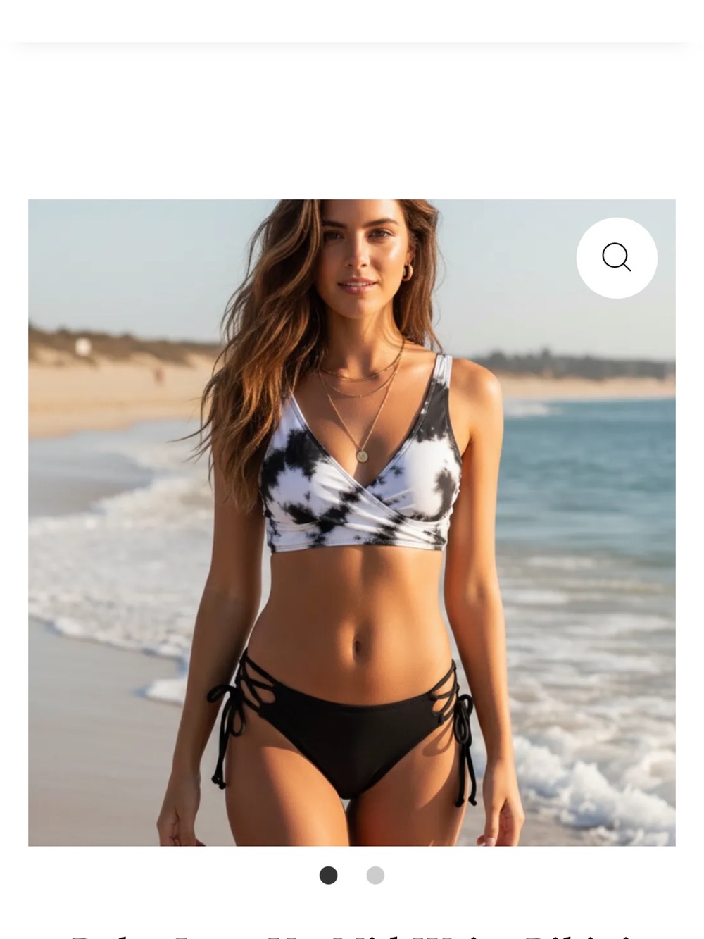 New Boho Beach Hut  Lace Up Mid Waist Bikini